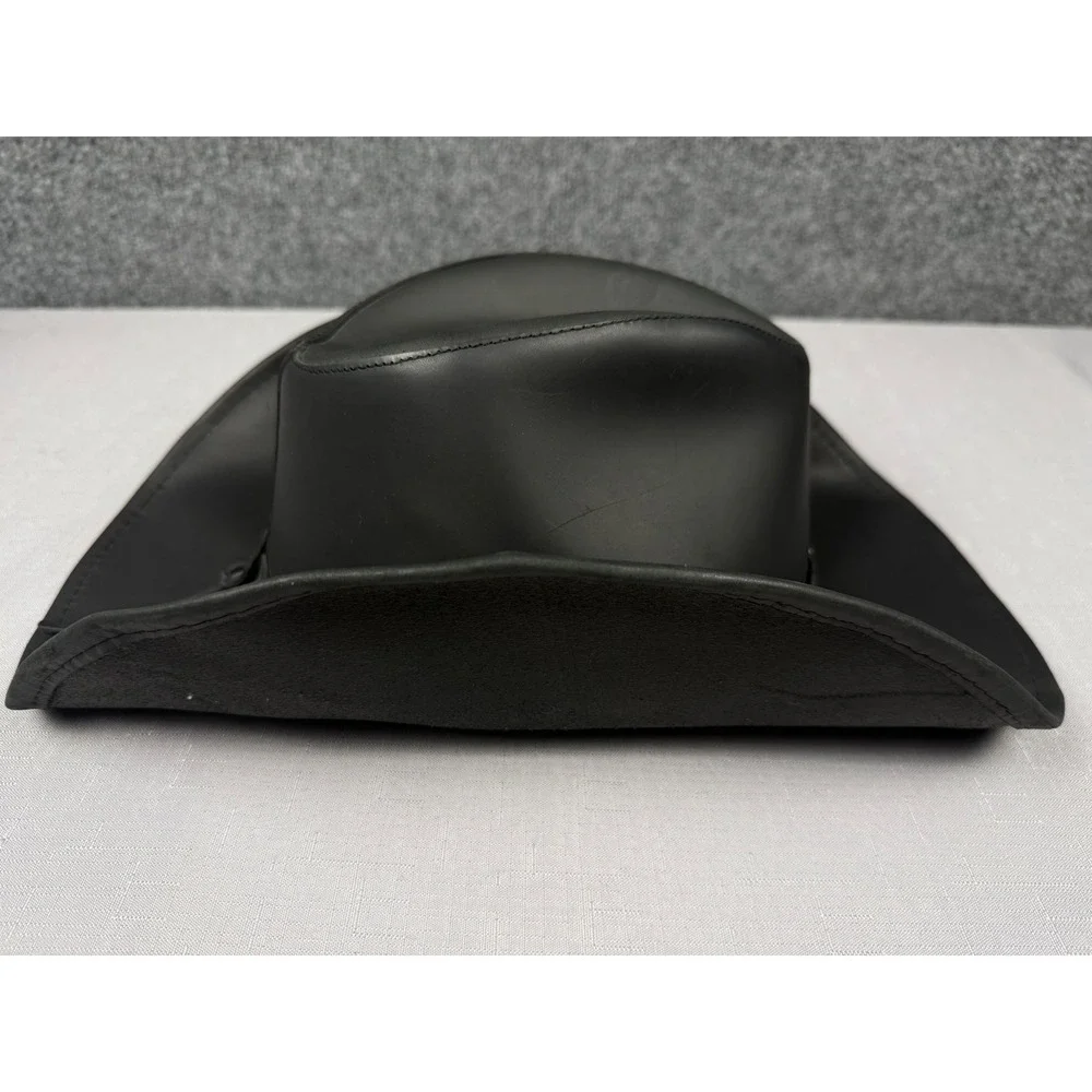 Stetson Rodeo Dr Collection Black Leather Cowboy Hat Studded Concho Large